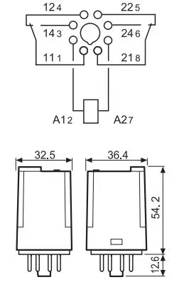 ابعاد رله شیشه ای فیندر 60.13